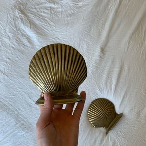 Brass shell book ends SOLD